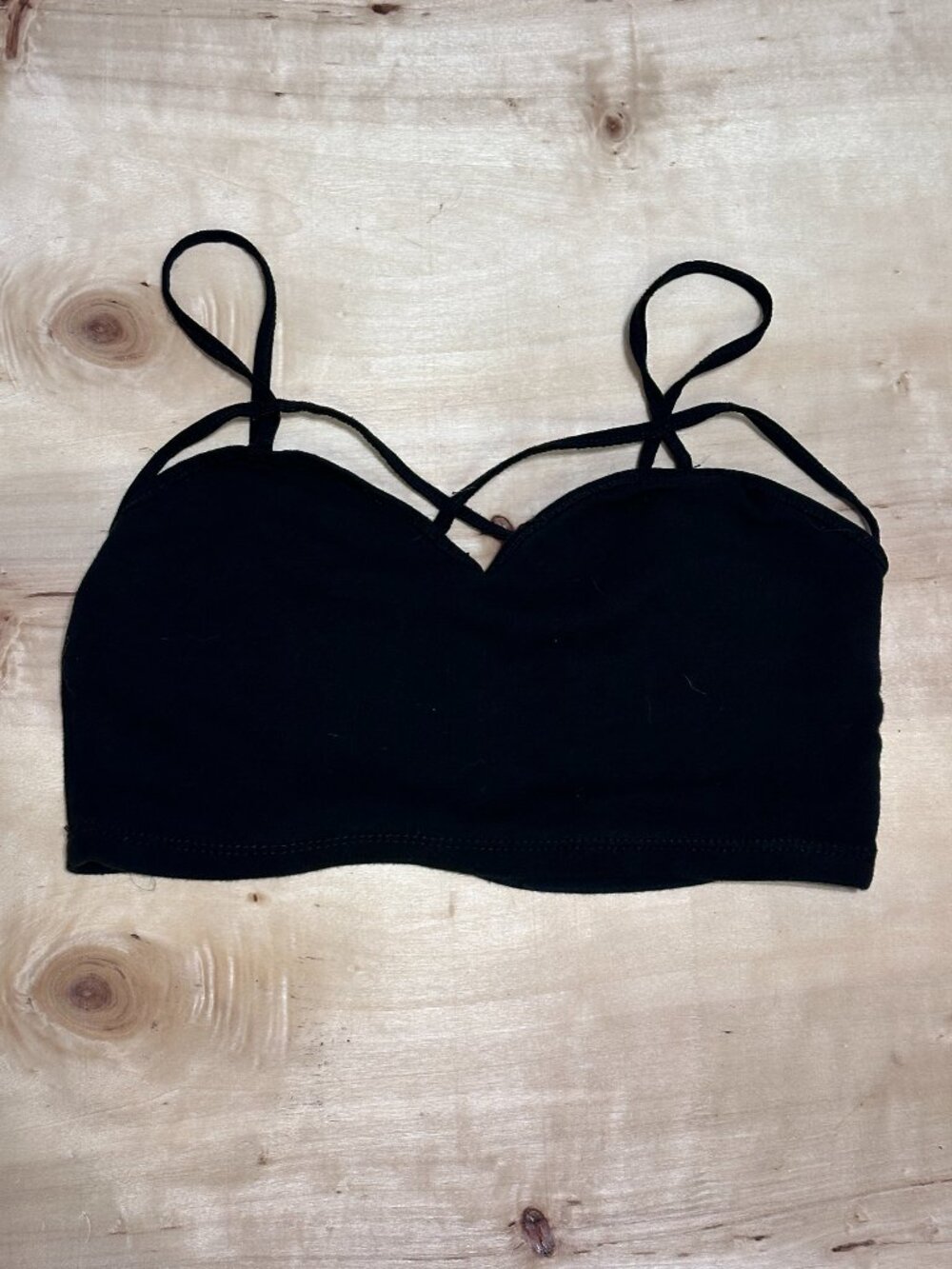Brandy Melville Classic Black Criss Cross Crop Top / Bralette / Bandeau